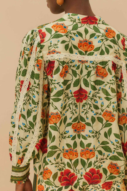Farm Rio - Blusa Garden Tapestry Sand