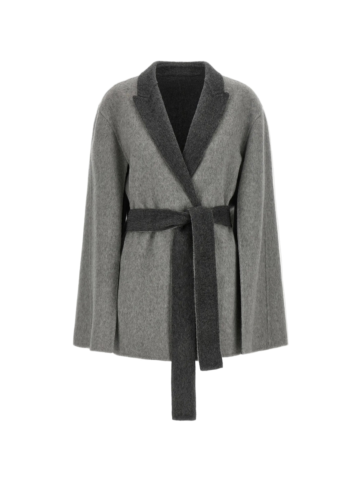 Alberta Ferretti - Capospalla in panno fantasia grigio