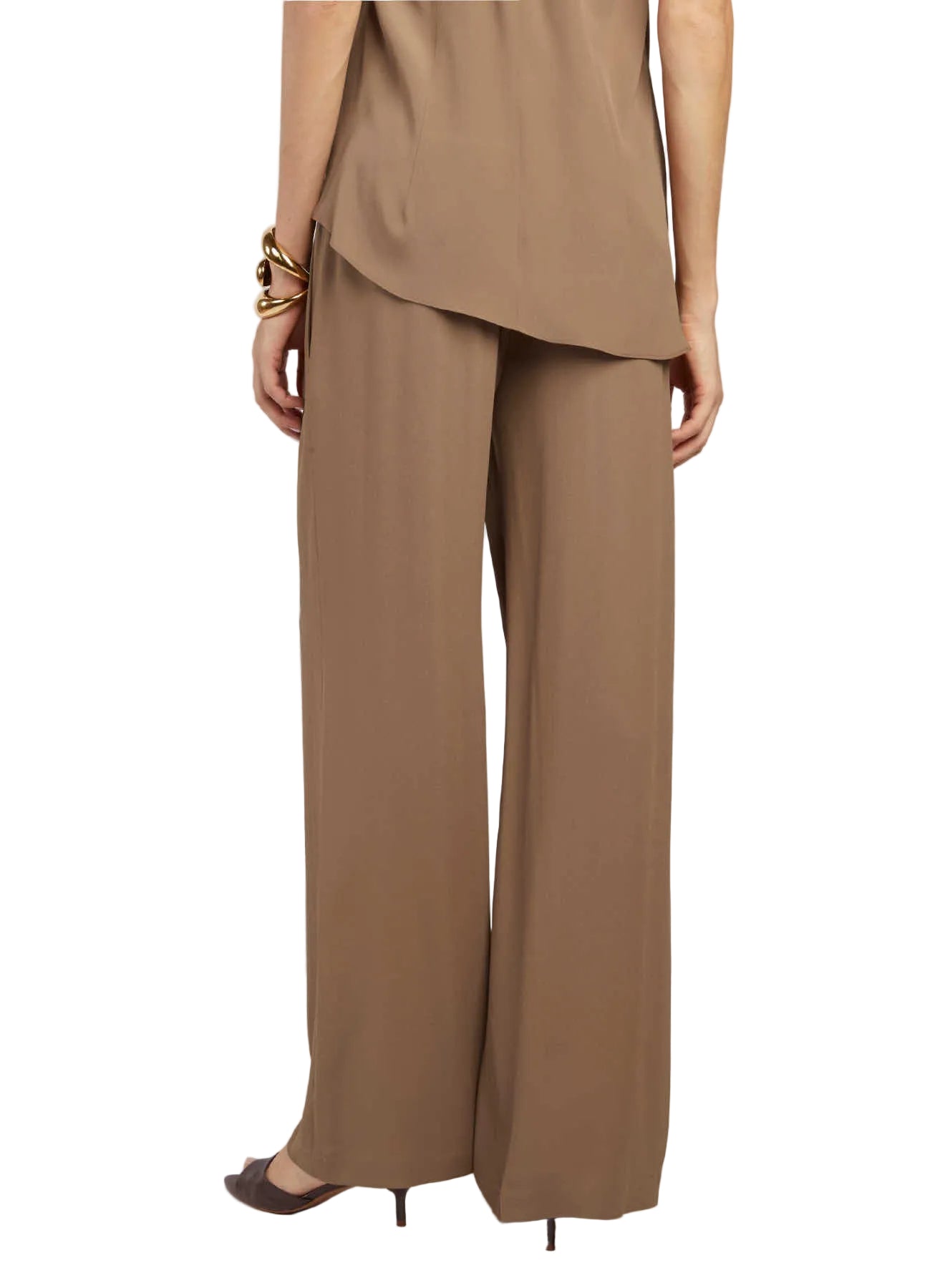 Federica Tosi - Pantalone crepe de chine nocciola