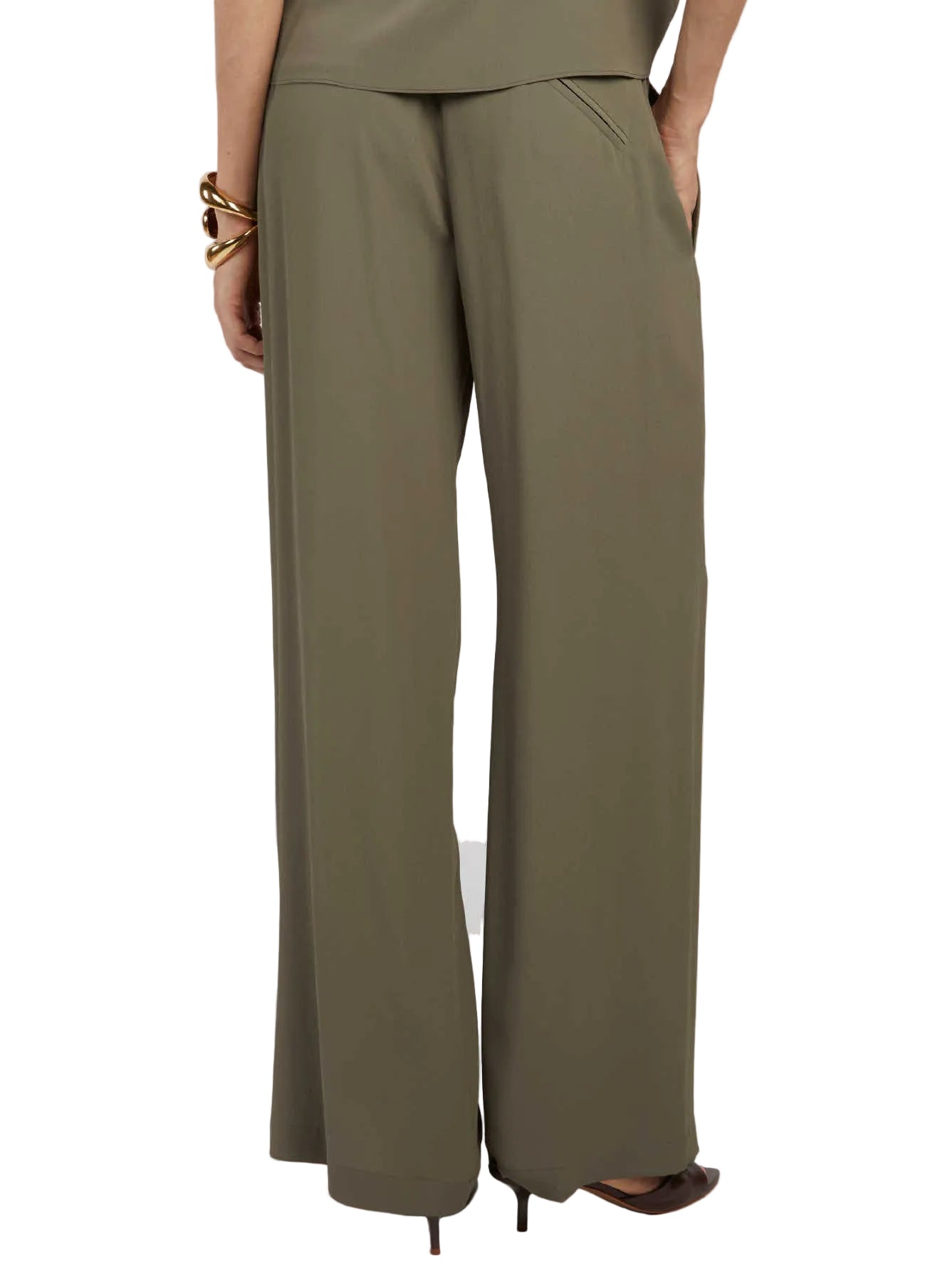 Federica Tosi - Pantalone crepe de chine militare