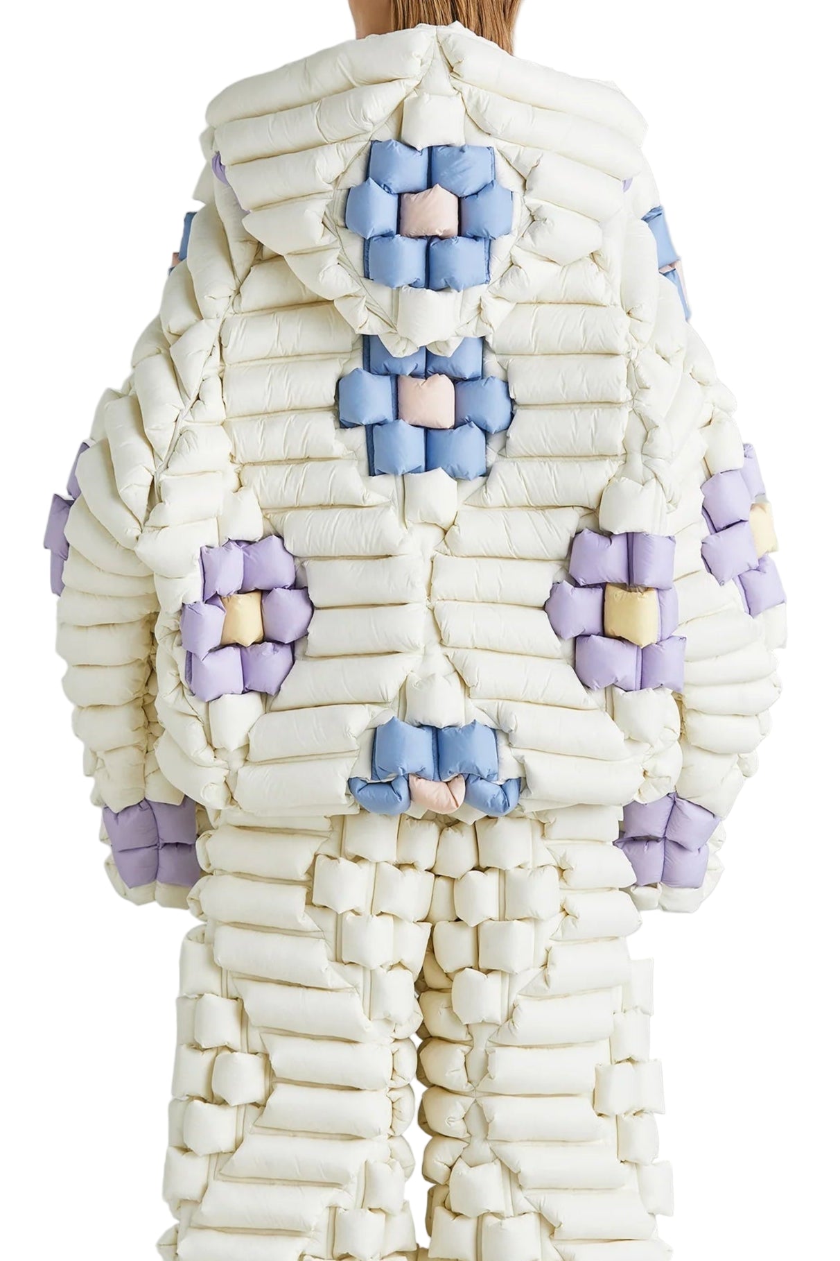 Raxxy - Piumino oversize bianco margherite