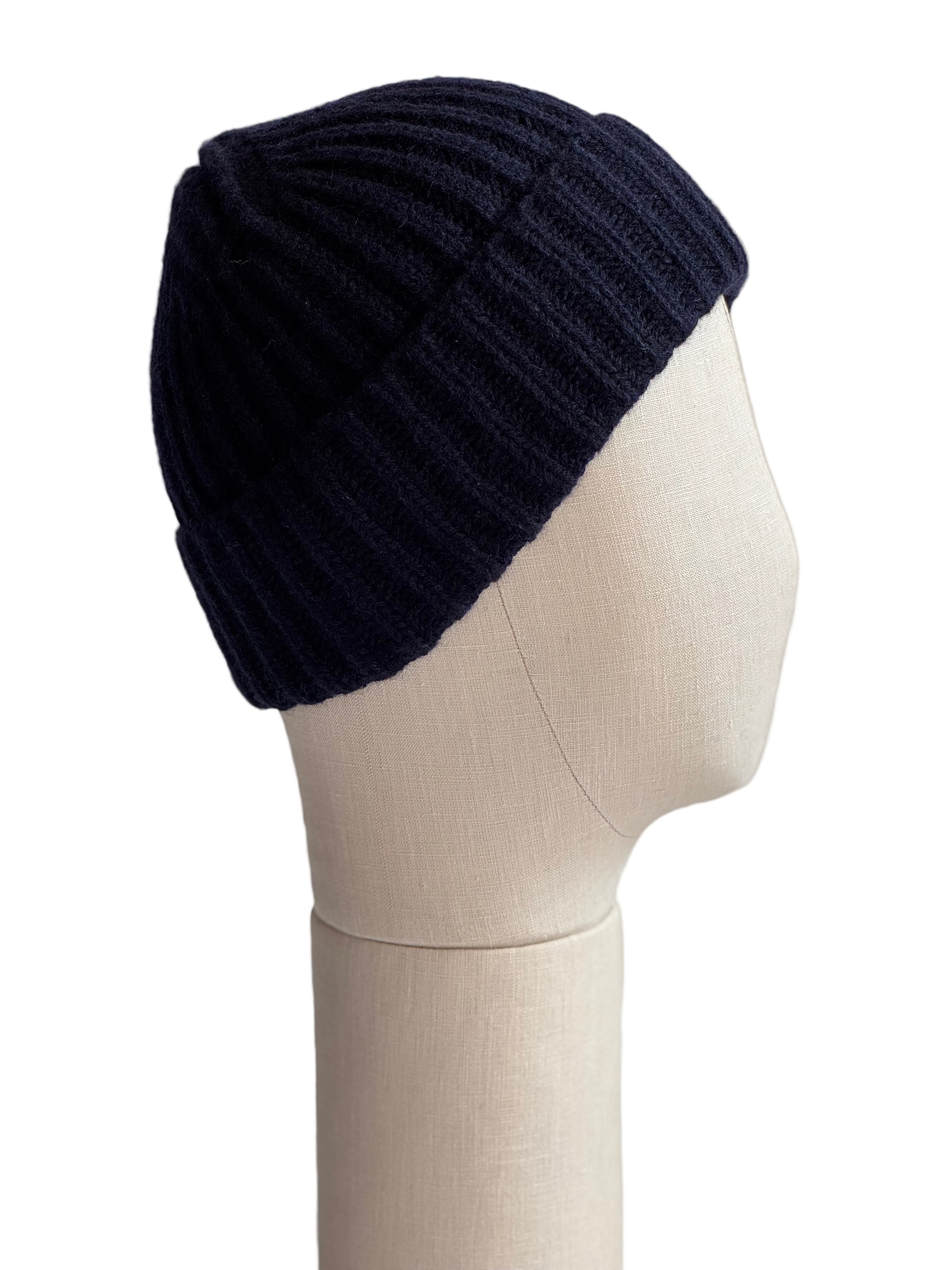 Cappello in lana blu