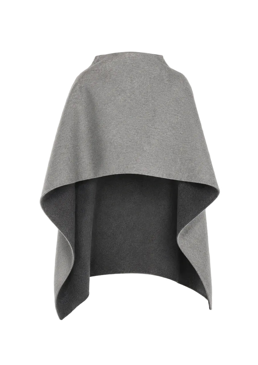Alberta Ferretti - Cappa asimmetrica double face grigia