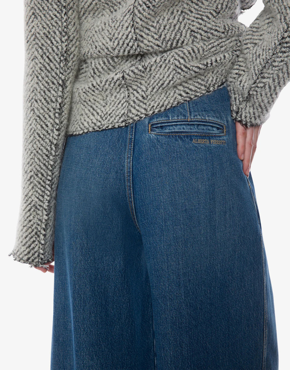 Alberta Ferretti - Jeans in denim gamba larga
