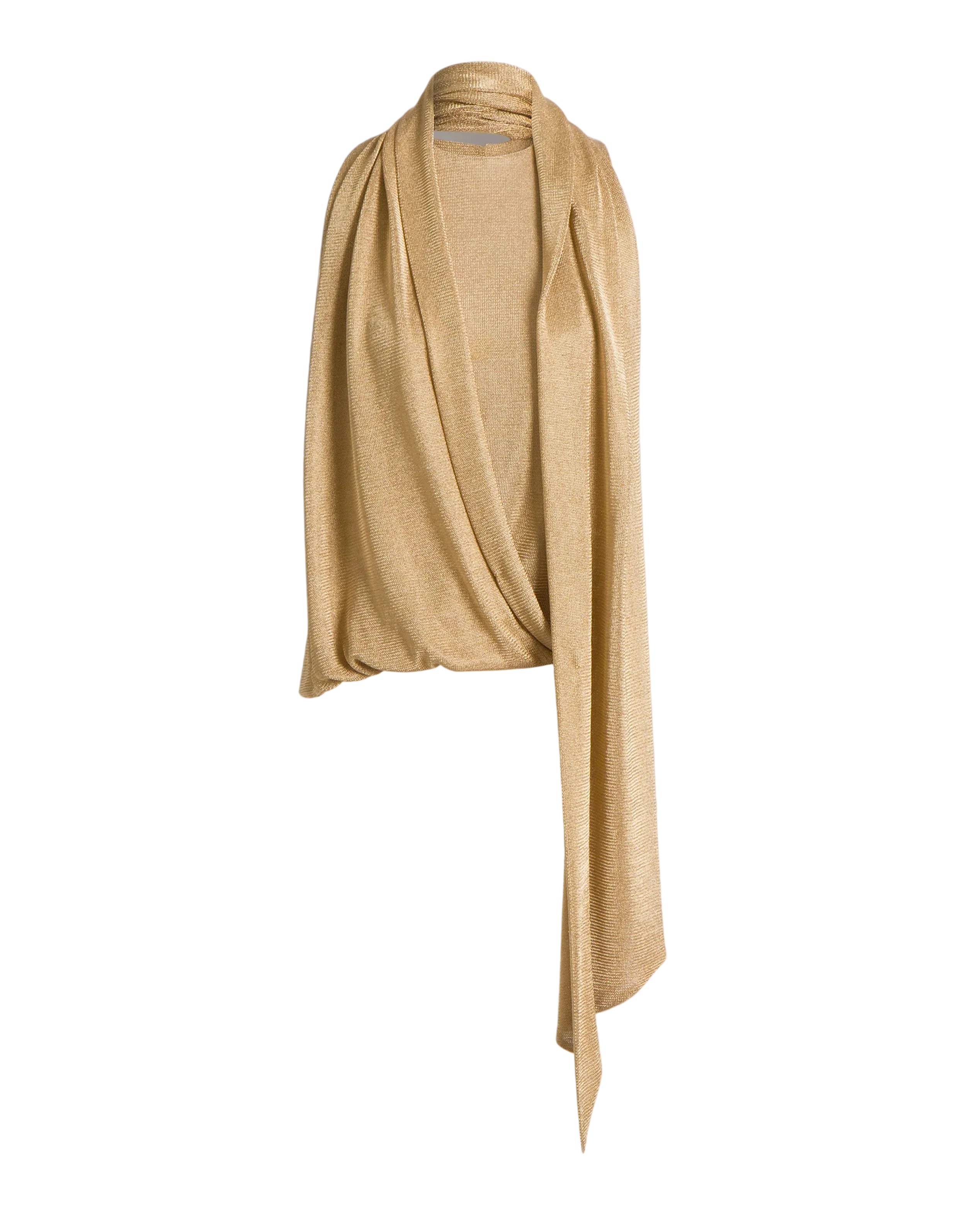 Alberta Ferretti - Top lurex oro con sciarpina
