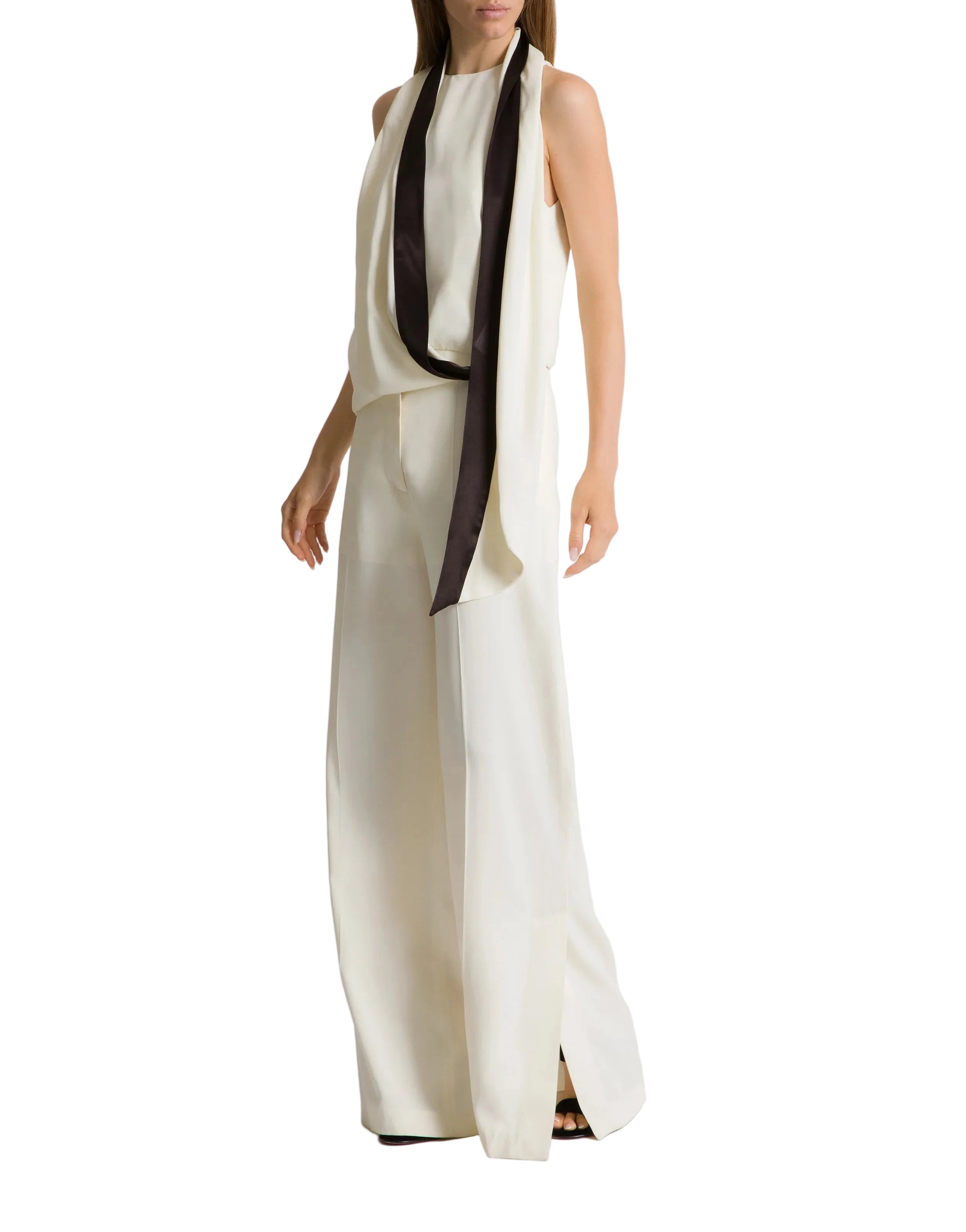 Alberta Ferretti - Top con sciarpa in raso