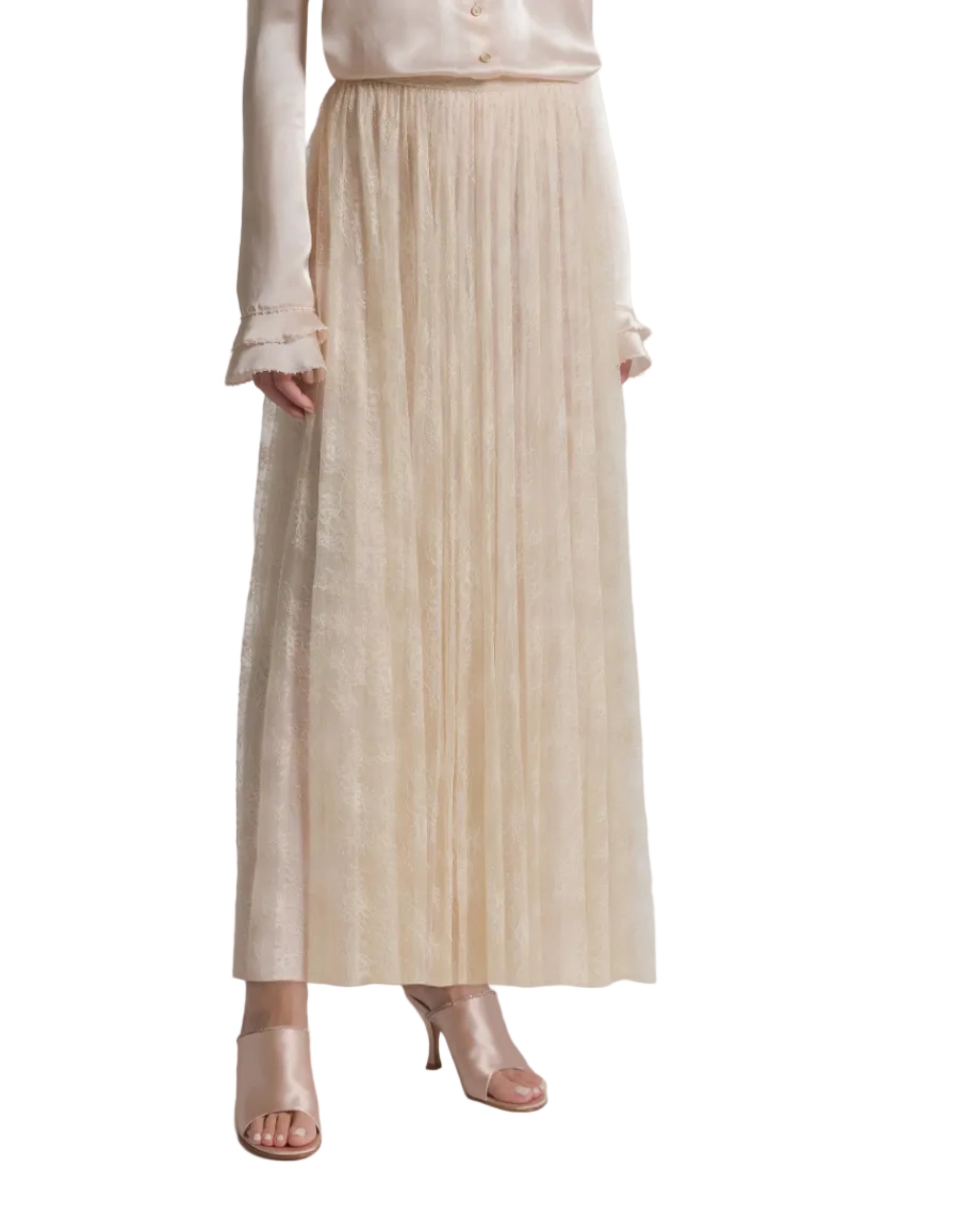 Alberta Ferretti - Gonna in pizzo avorio