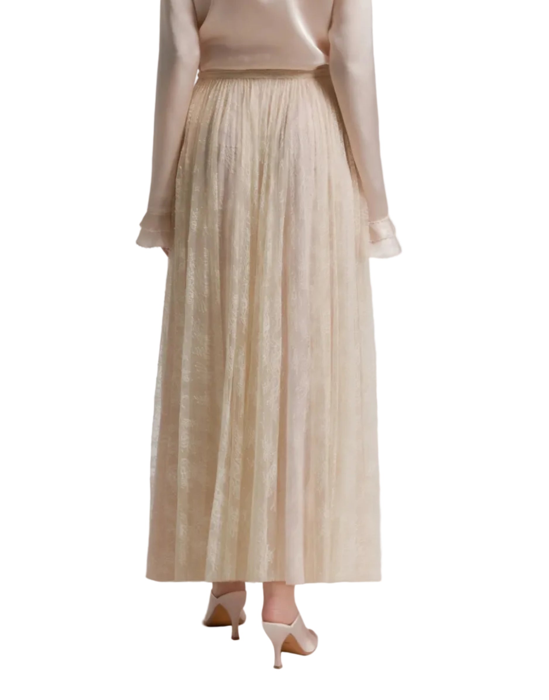 Alberta Ferretti - Gonna in pizzo avorio