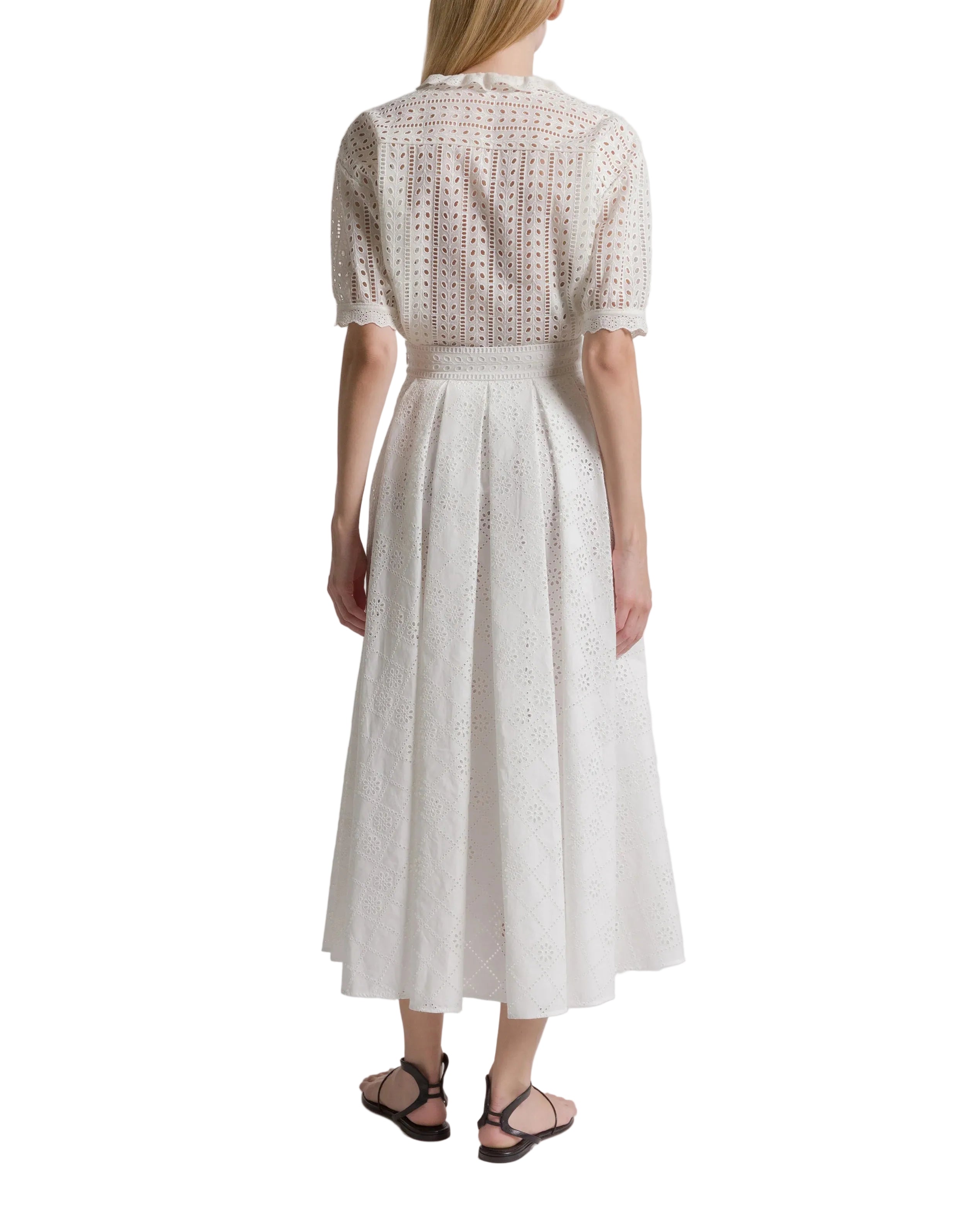 Alberta Ferretti - Camicia sangallo bianca