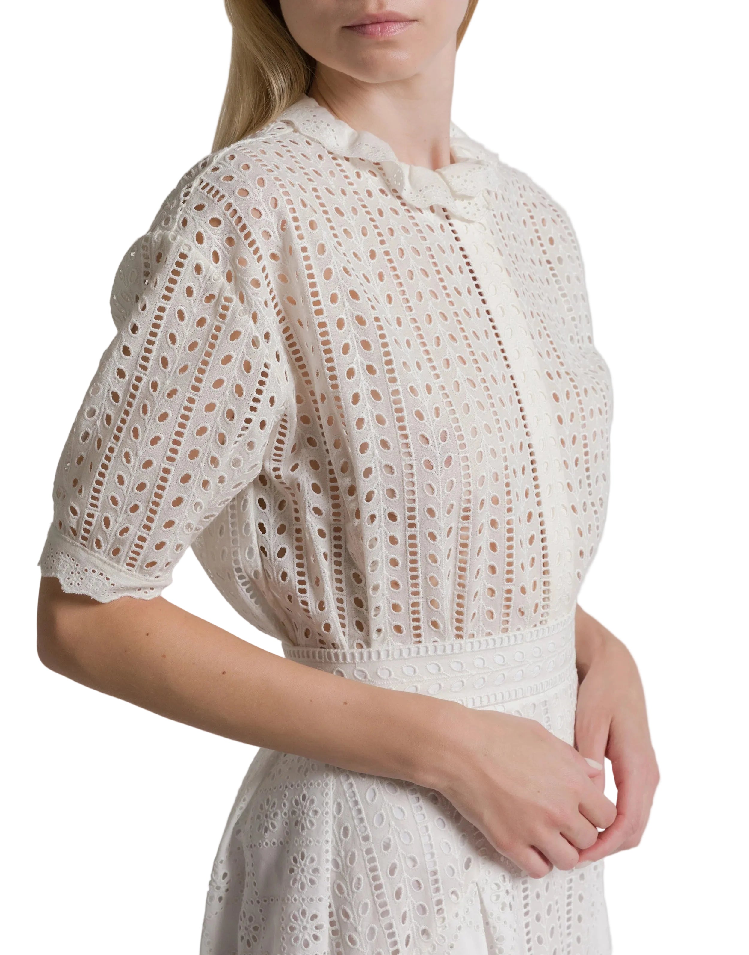 Alberta Ferretti - Camicia sangallo bianca