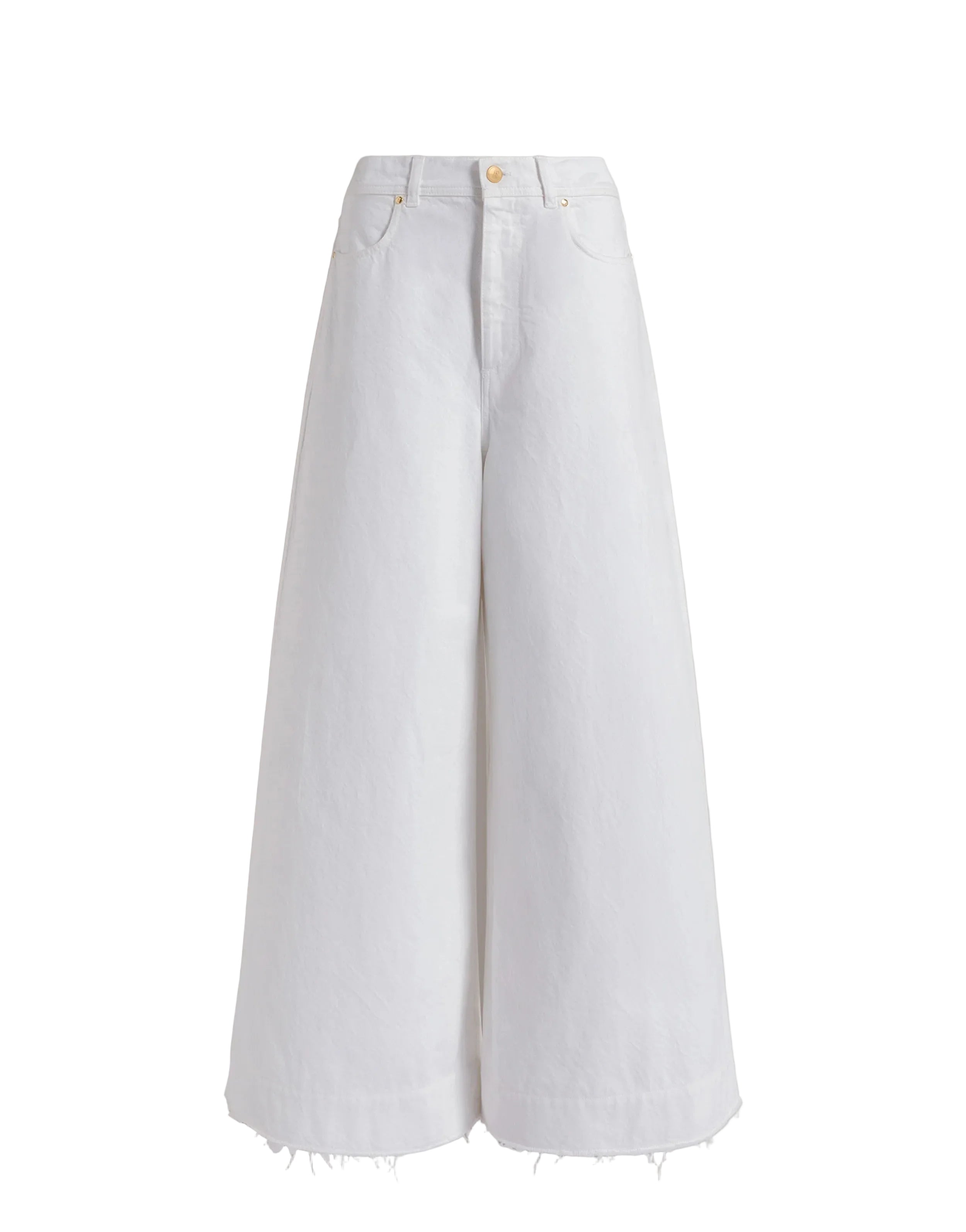 Alberta Ferretti - Denim bianco a gamba larga