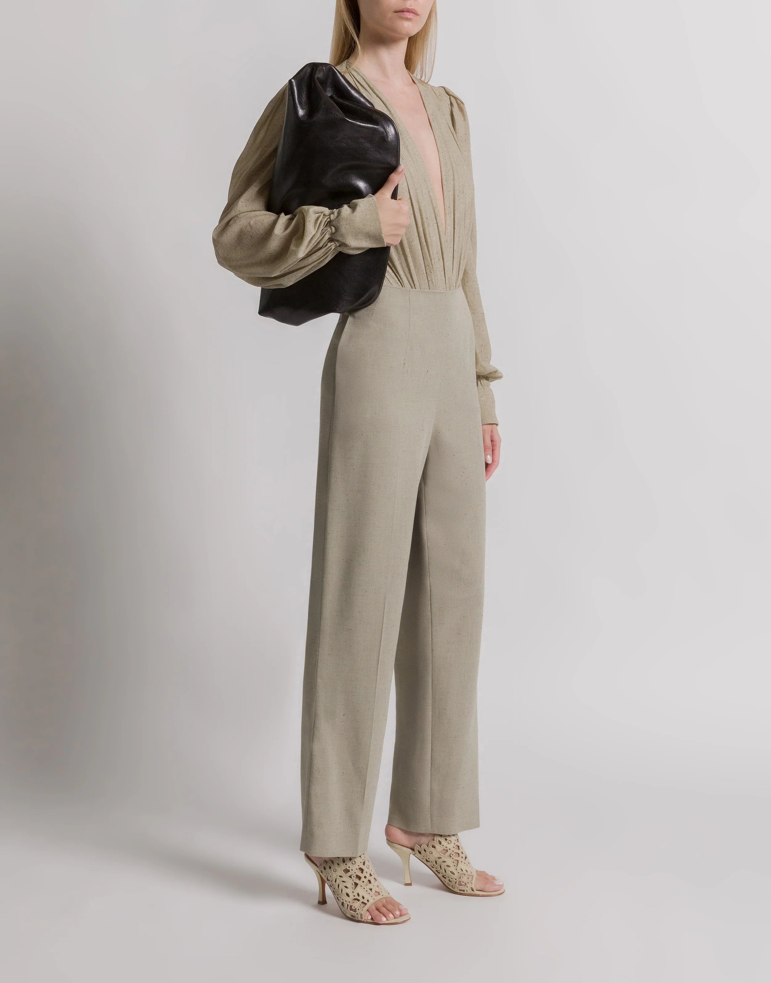 Alberta Ferretti - Pantalone in tweed grigio