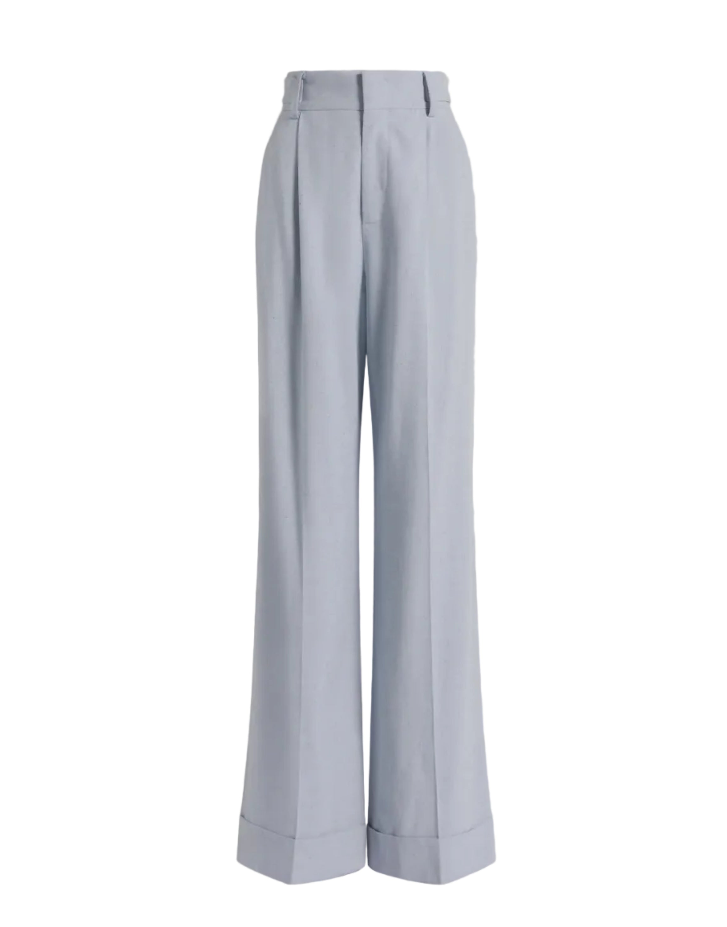 Alberta Ferretti - Pantalone da abito tweed azzurro
