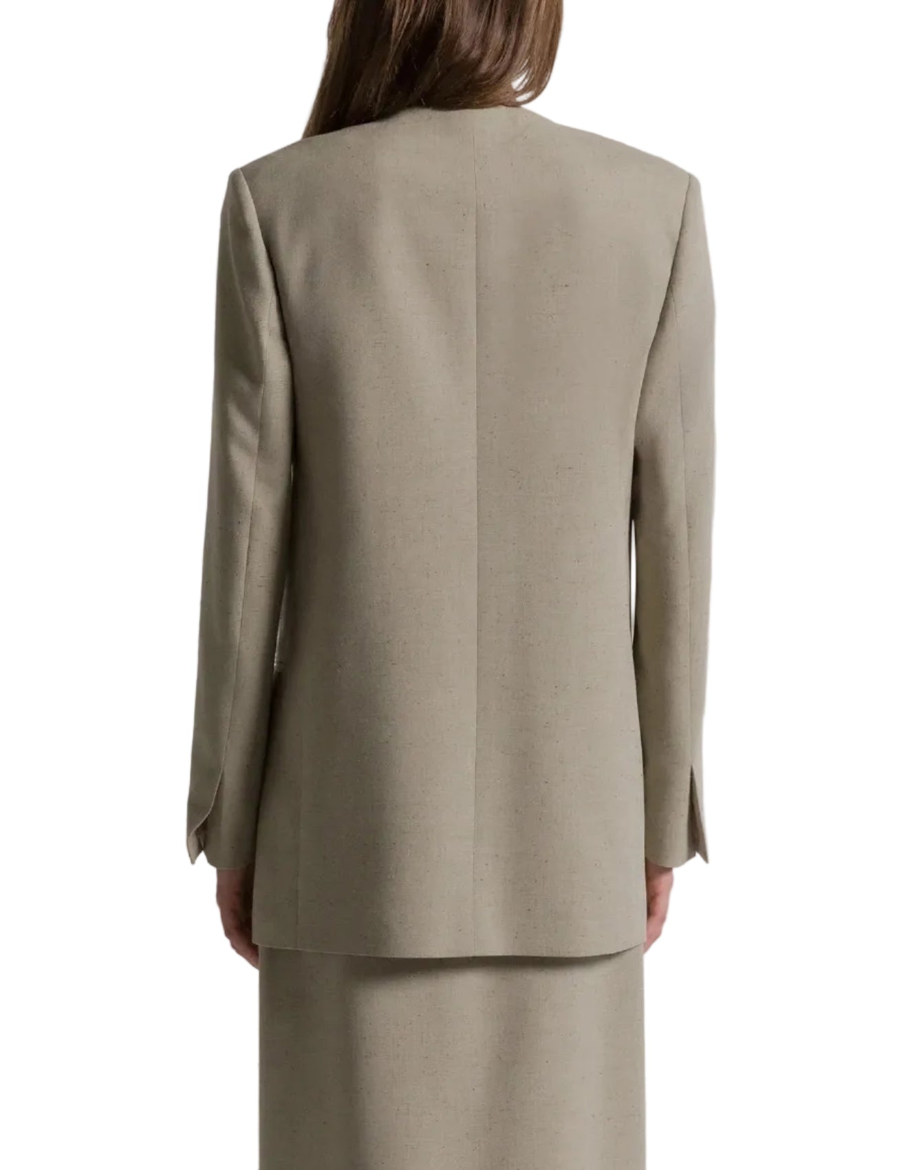 Alberta Ferretti - Giacca doppiopetto in tweed beige
