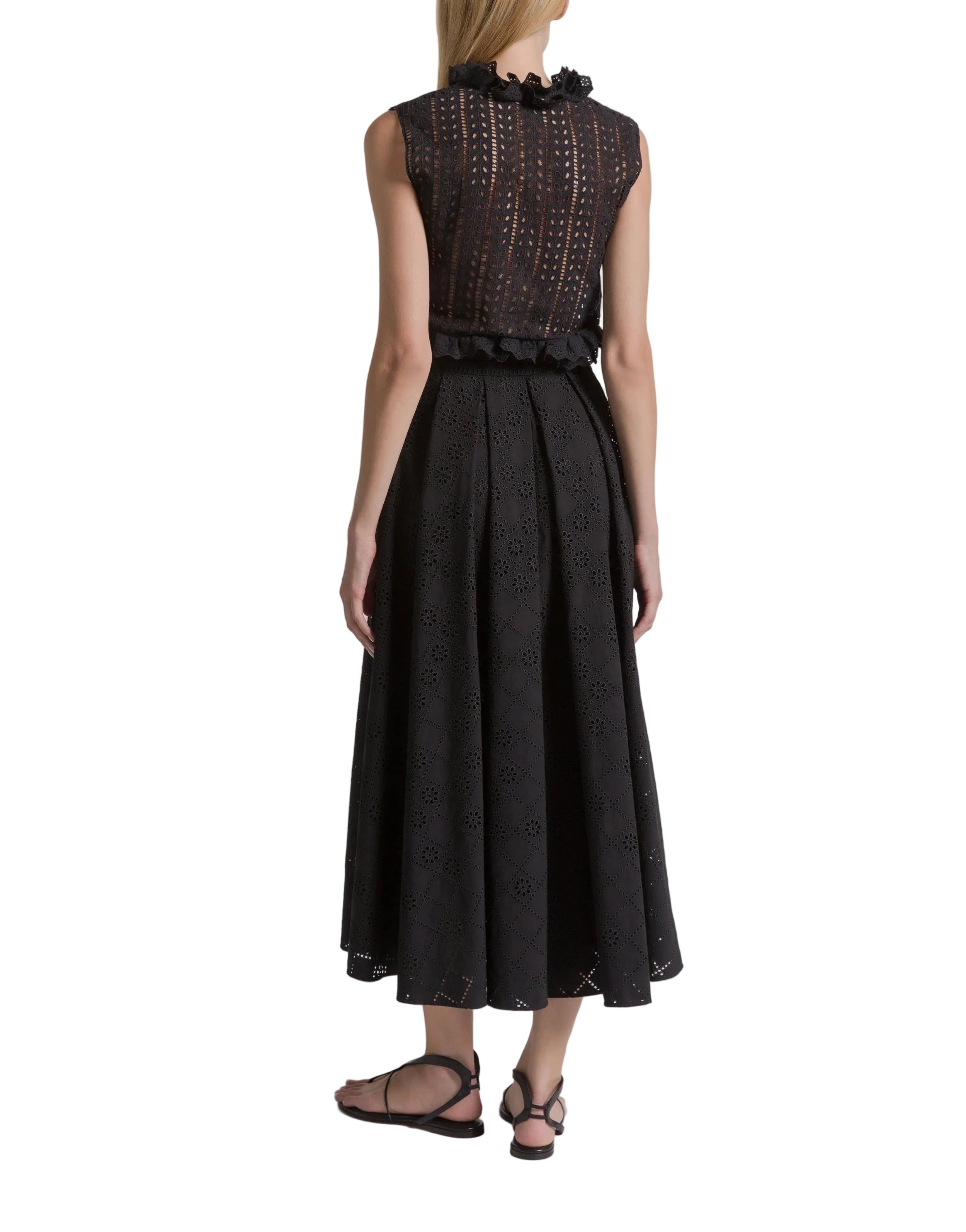 Alberta Ferretti - Gonna lunga in pizzo sangallo