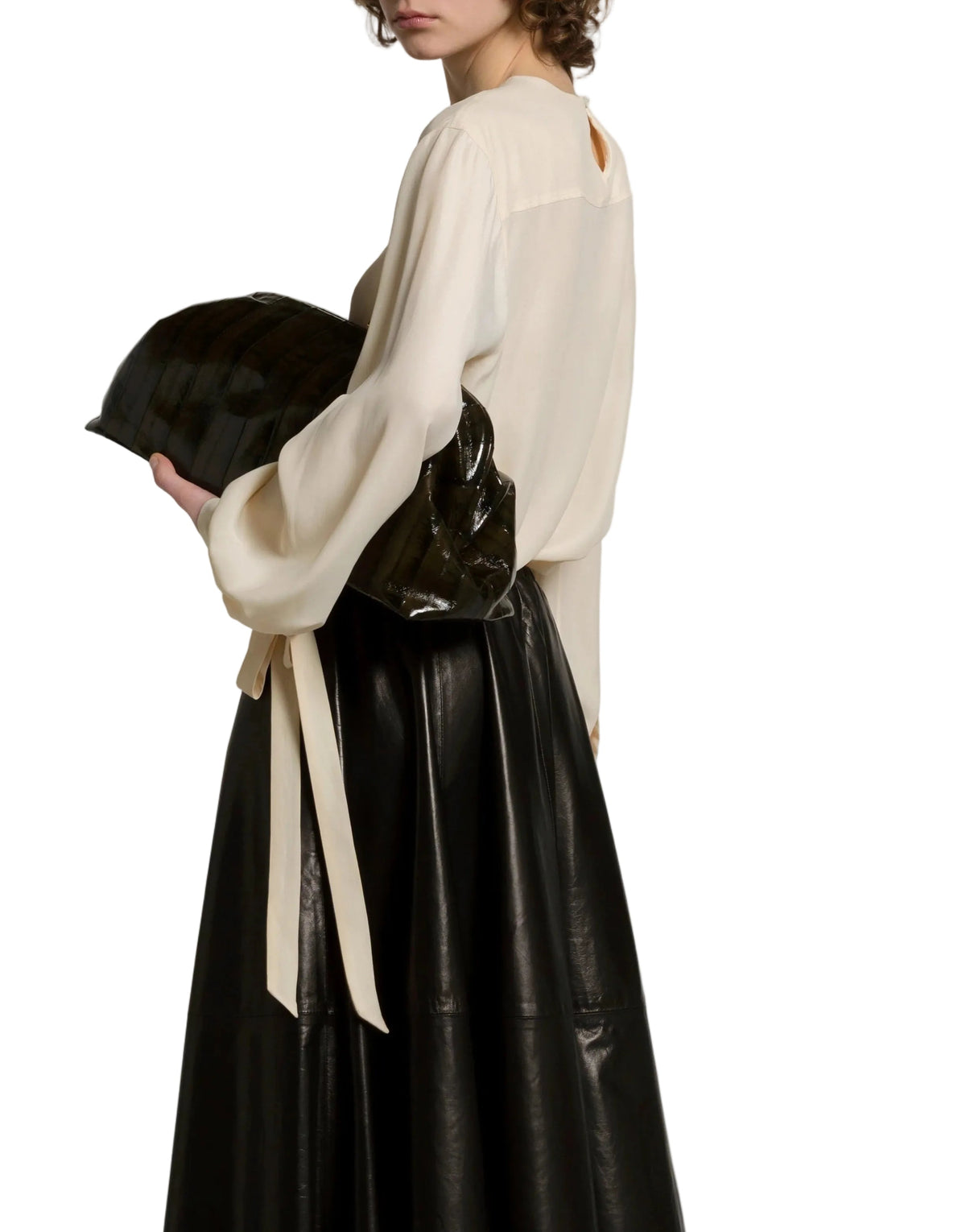Alberta Ferretti - Camicia crepe de chine vaniglia