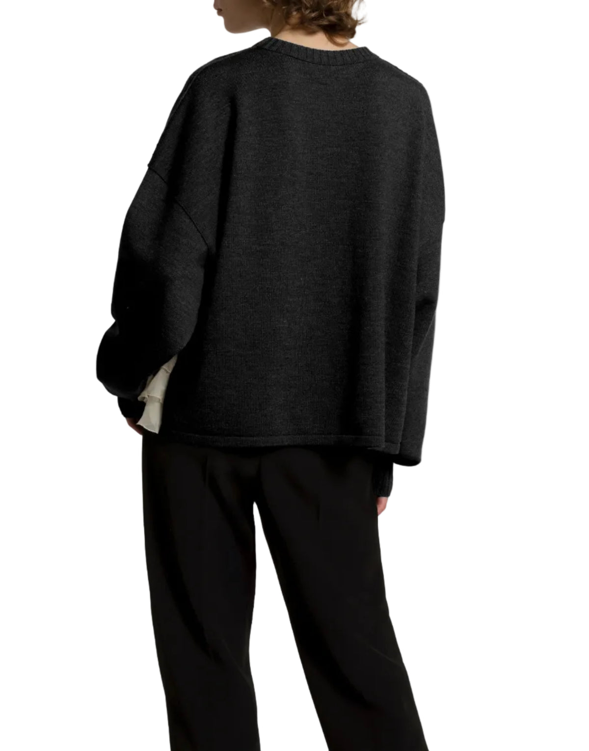 Alberta Ferretti - Maglia lana merino con rouches