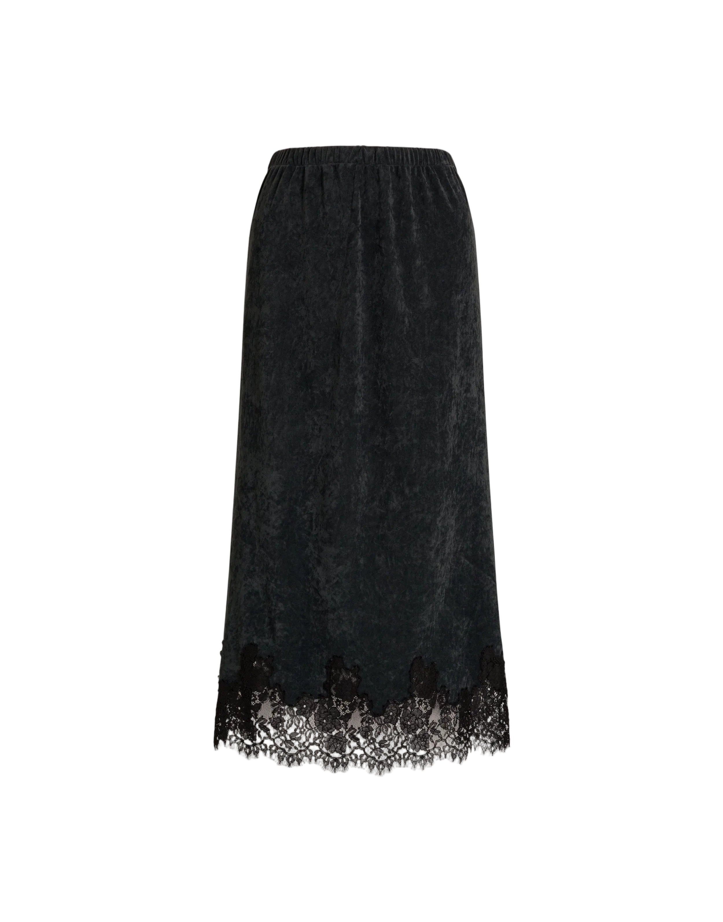 Alberta Ferretti - Gonna midi velluto con pizzo