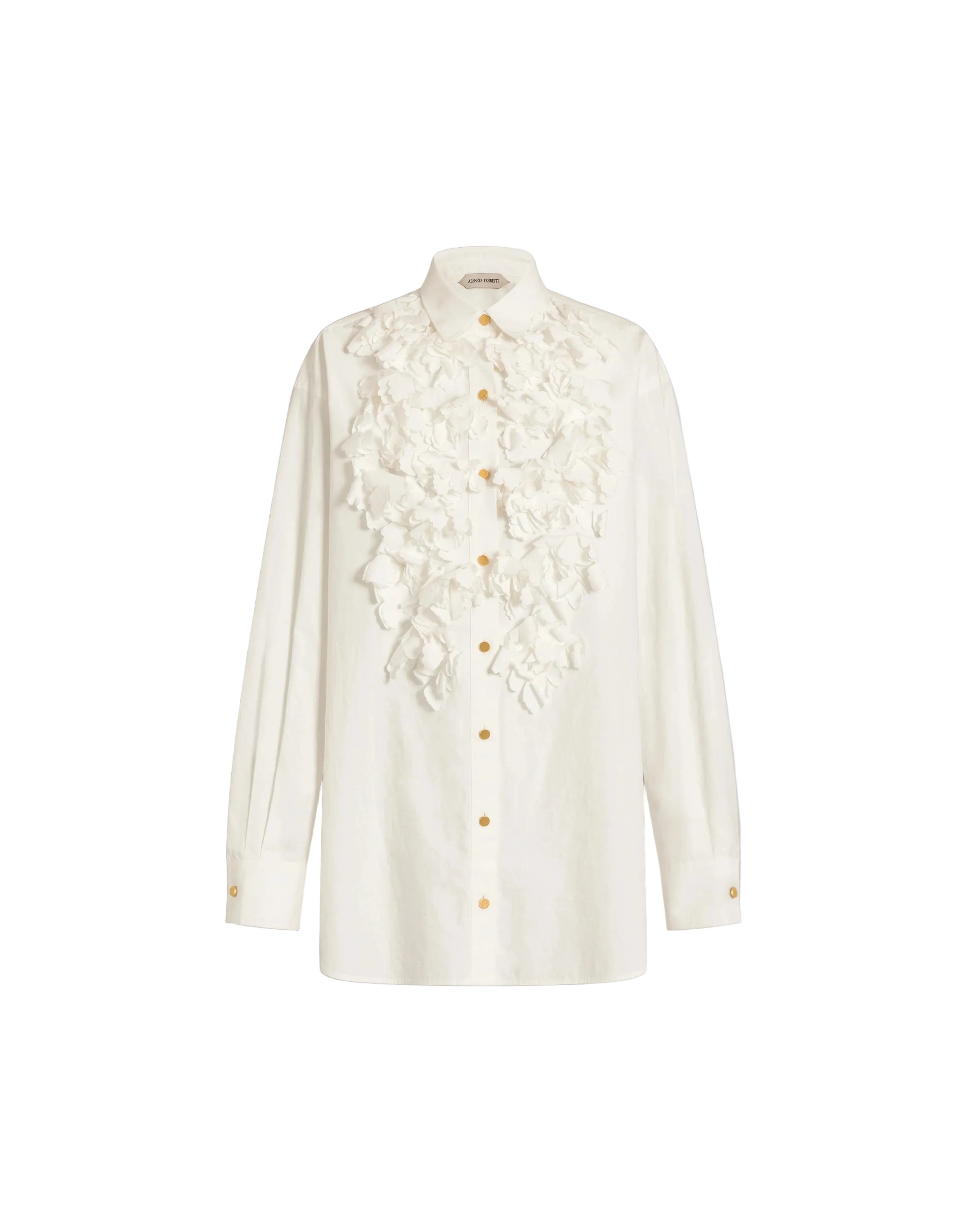 Alberta Ferretti - Camicia con applicazioni floreali