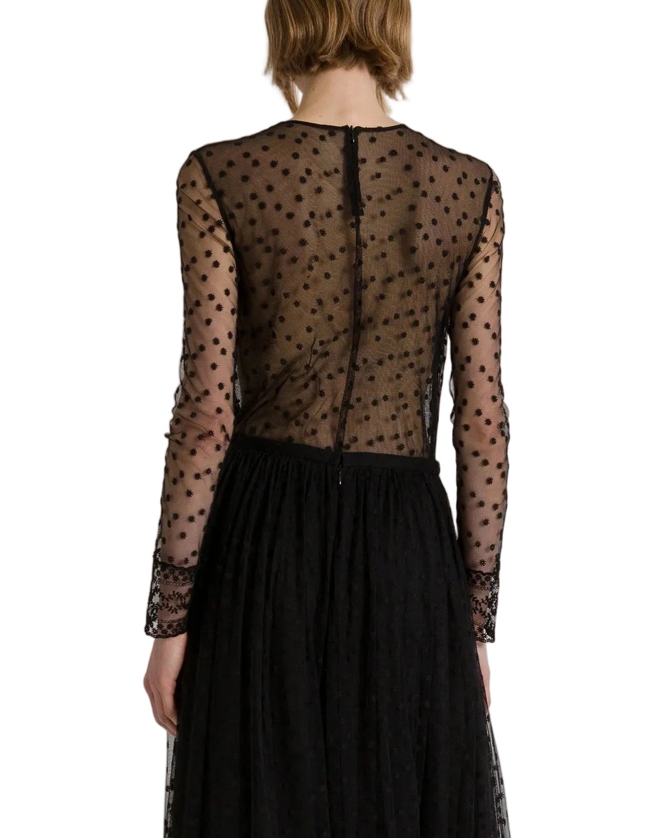 Alberta Ferretti - Top in tulle ricamato