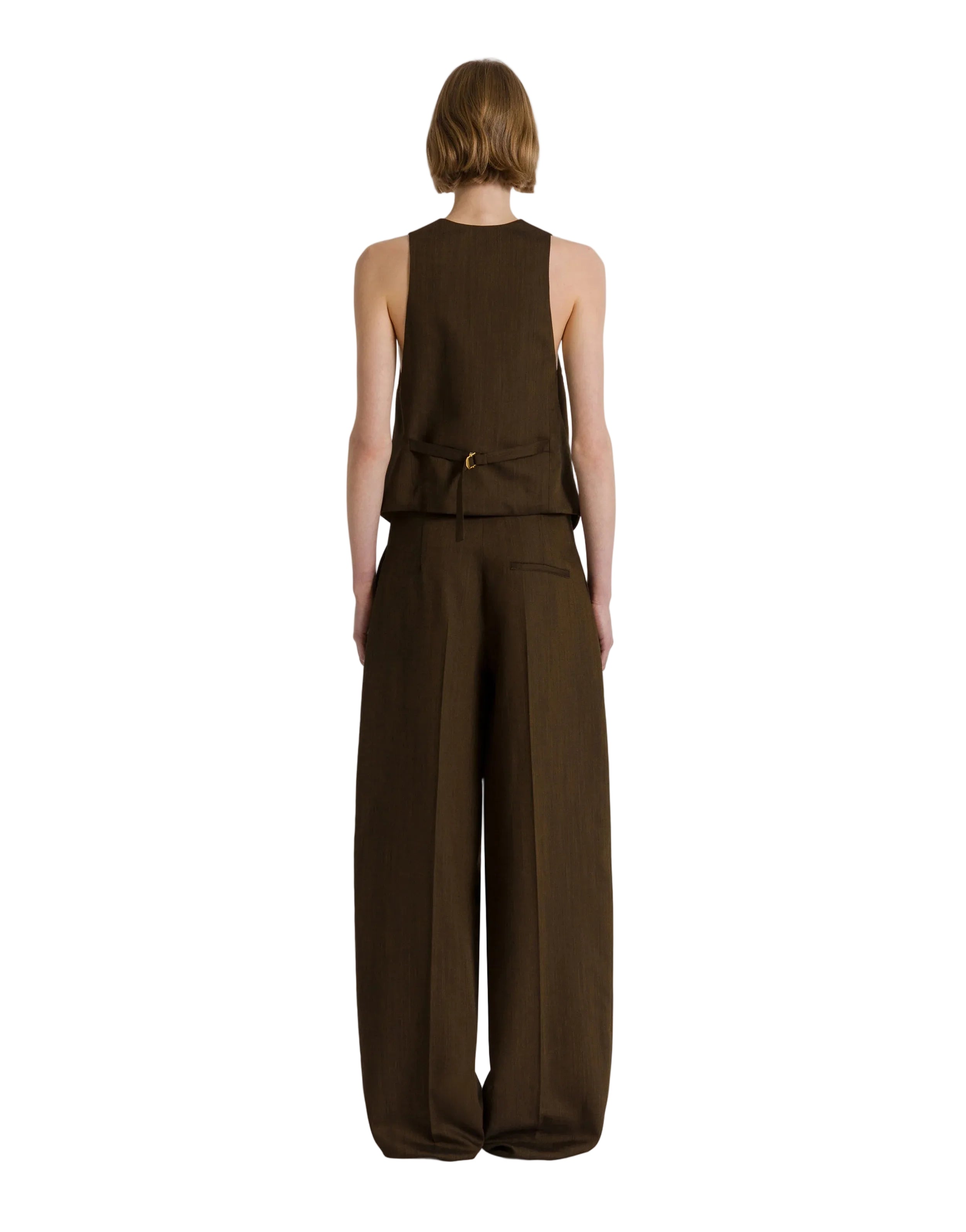 Alberta Ferretti - Pantalone palazzo marrone
