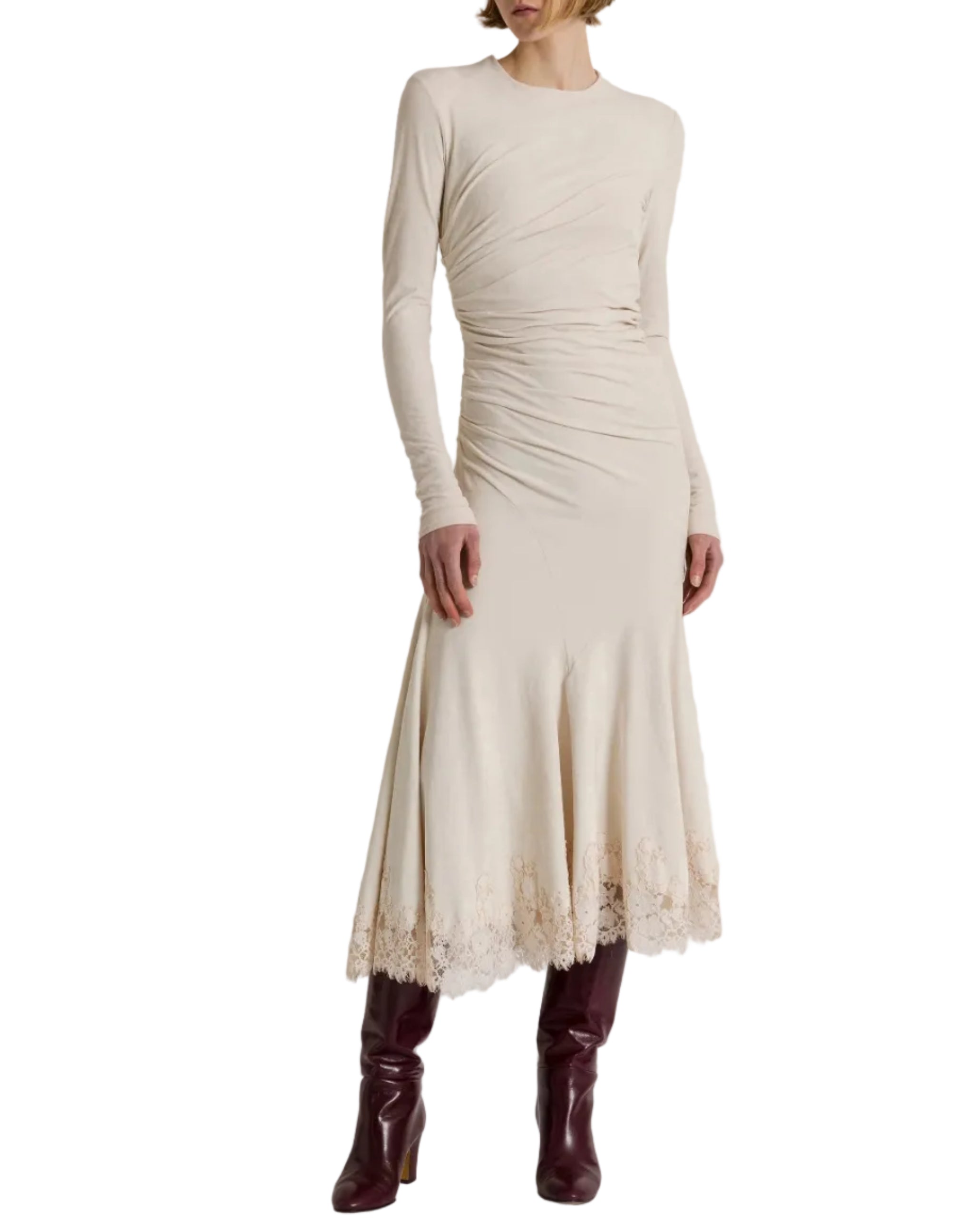 Alberta Ferretti - Abito velluto avorio