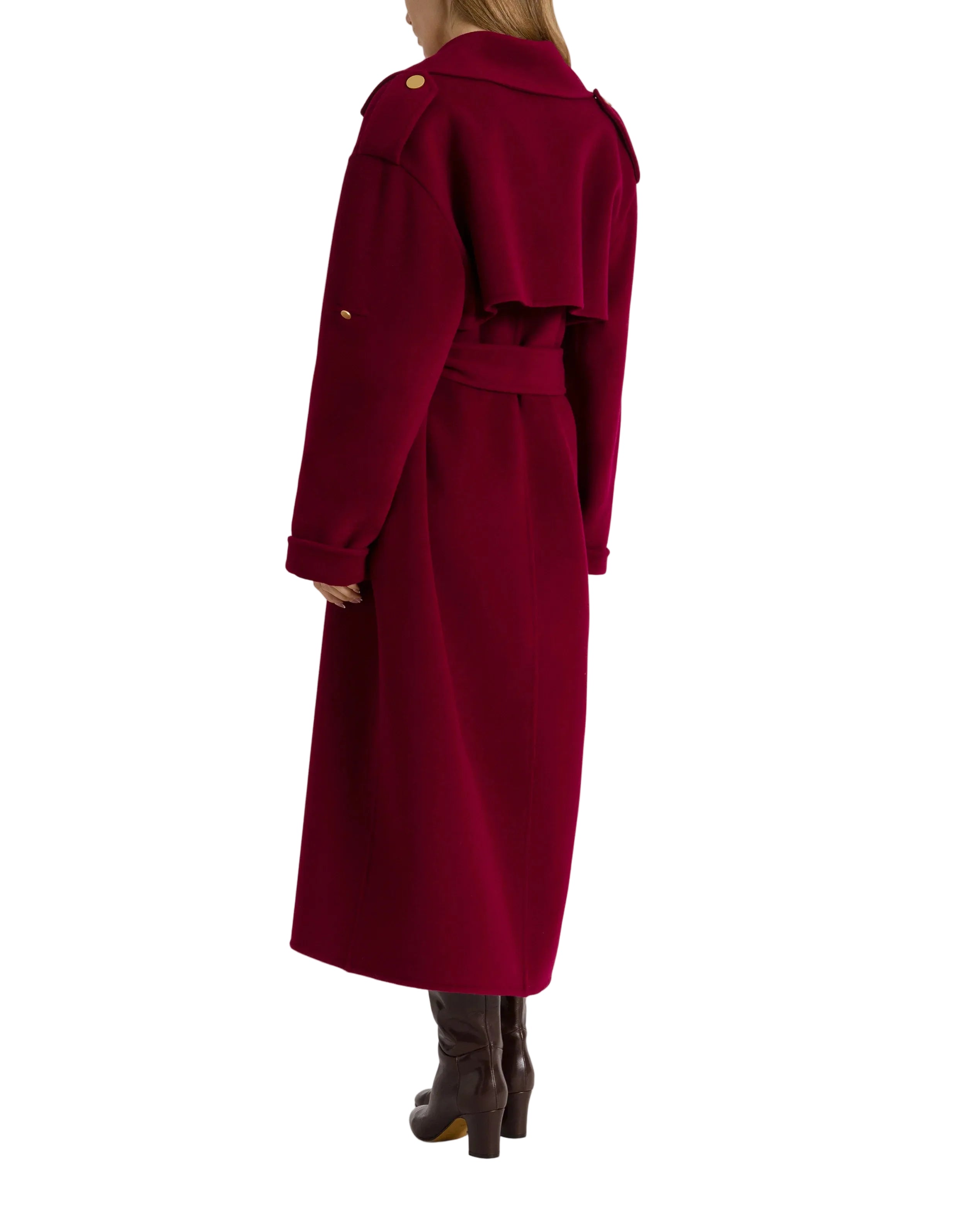 Alberta Ferretti - Cappotto lungo lana e cashmere rosso