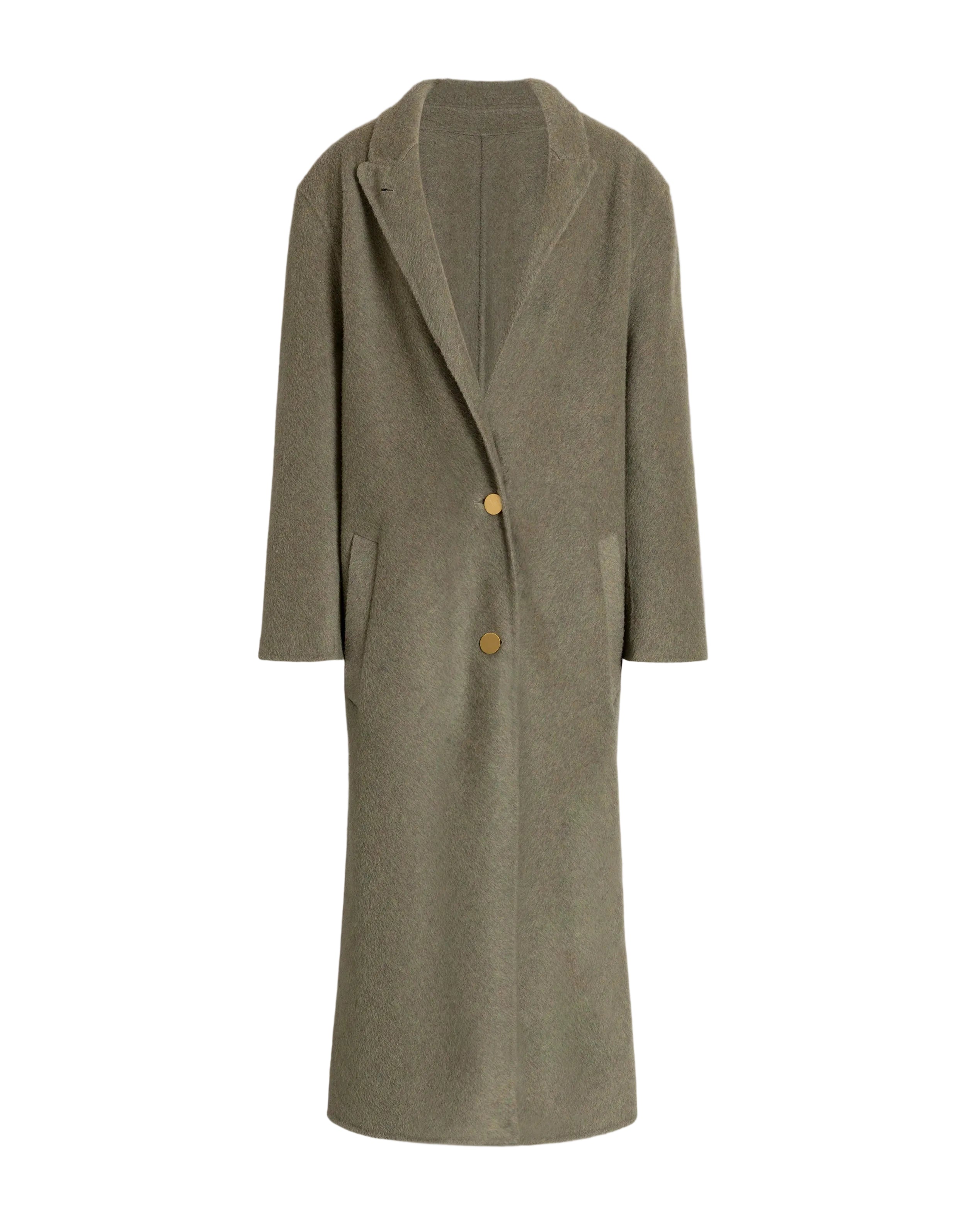 Alberta Ferretti - Cappotto lungo in lana e seta grigio