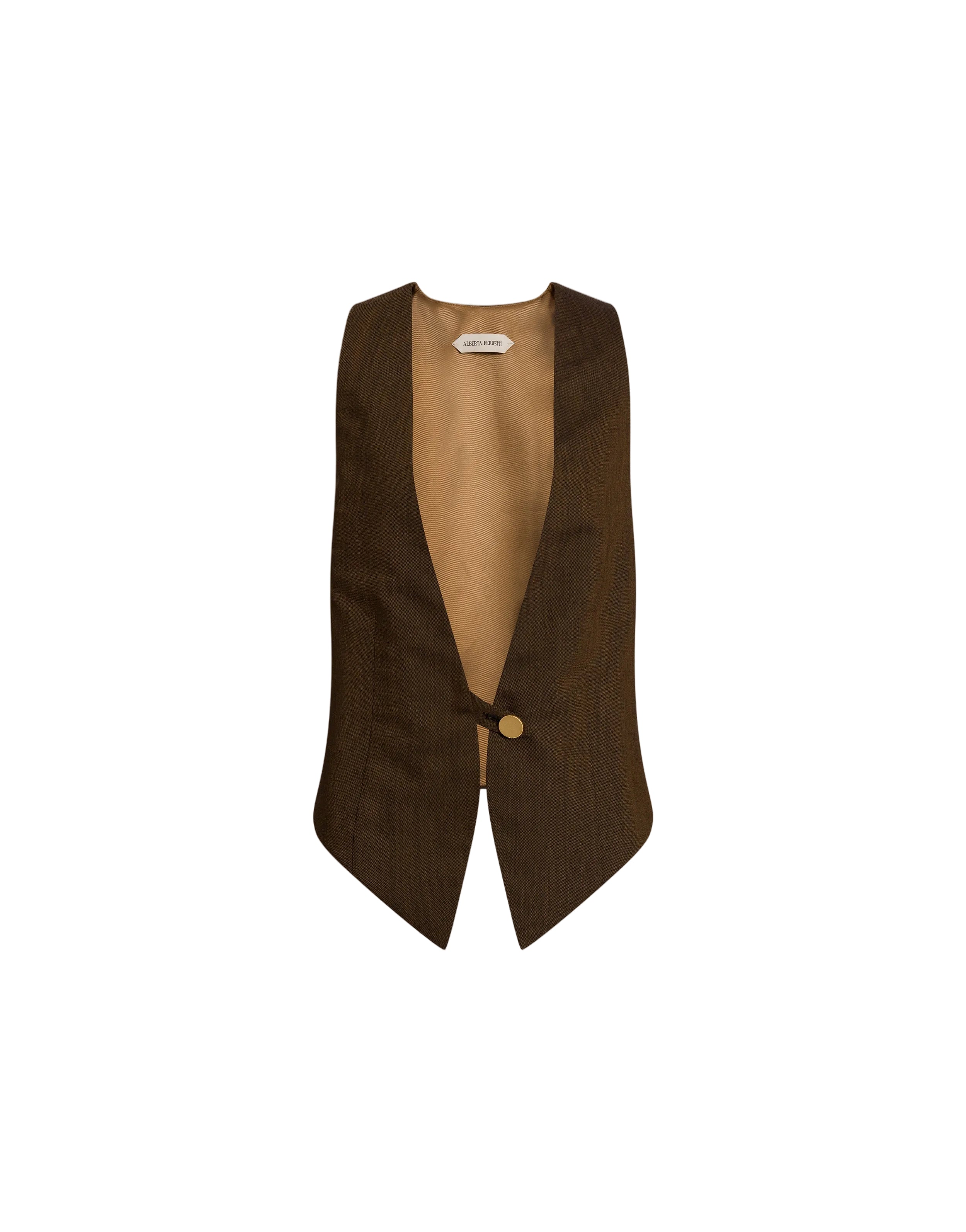 Alberta Ferretti - Gilet sartoriale marrone