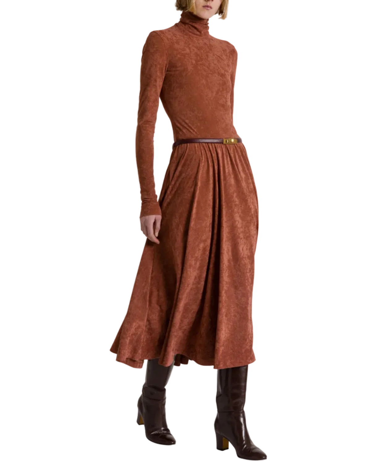 Alberta Ferretti - Maglia collo alto marrone