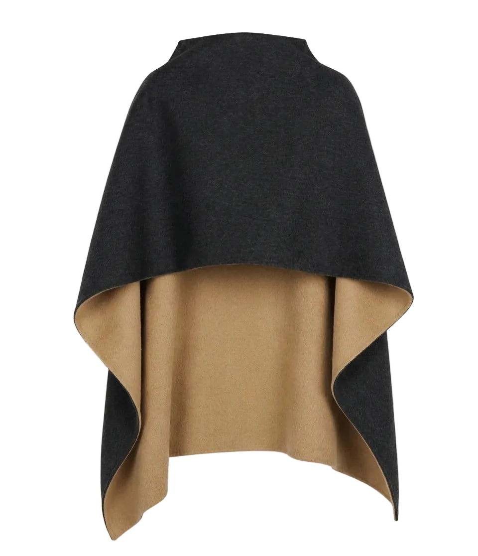 Alberta Ferretti - Cappa asimmetrica double face grigia