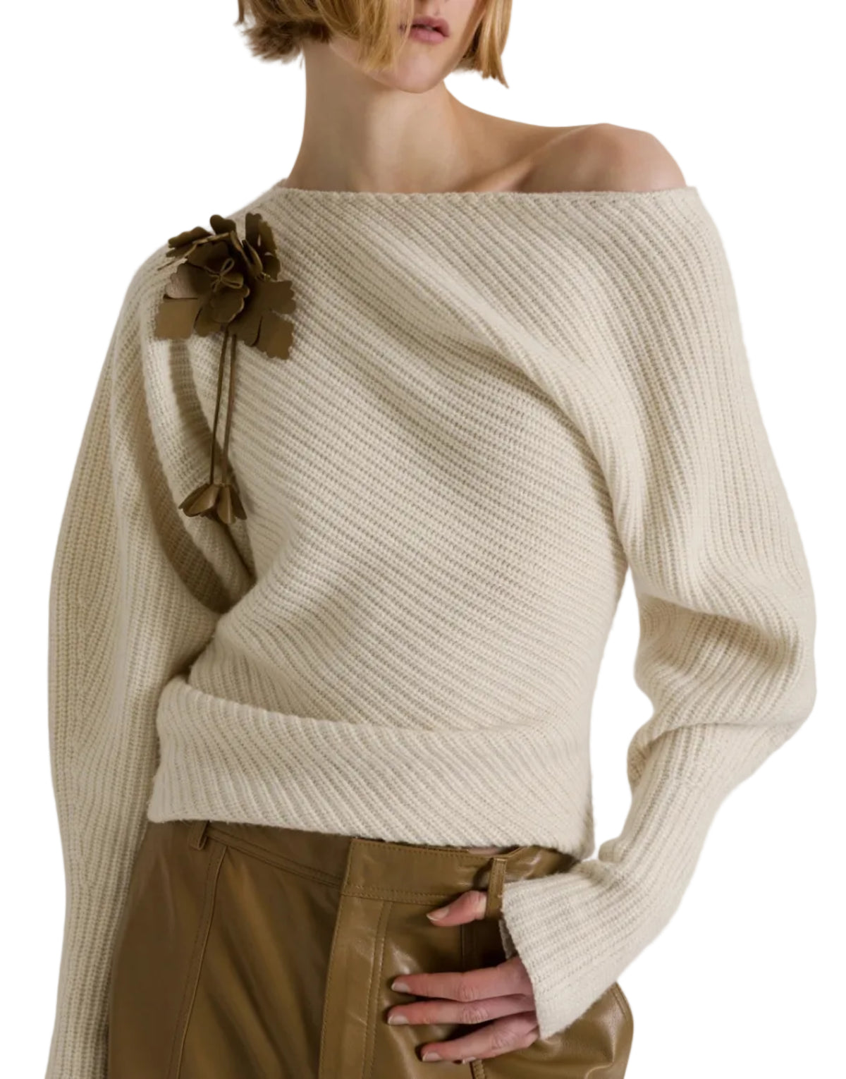 Alberta Ferretti - Spilla a forma di fiore verde