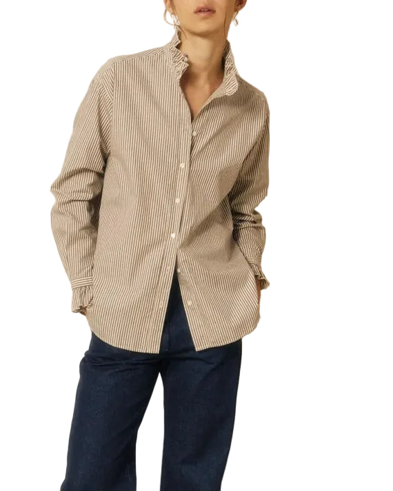 Hartford - Camicia a righe "Chana" brown stripes