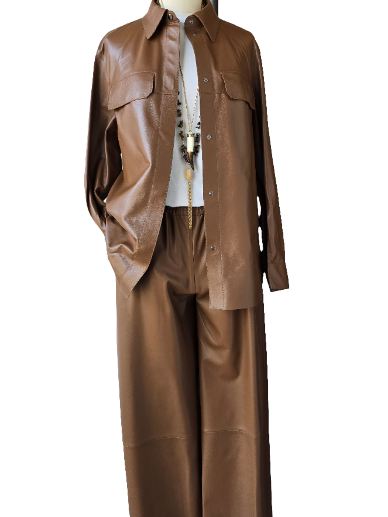 Desa 1972 - Pantalone pelle eagle brown