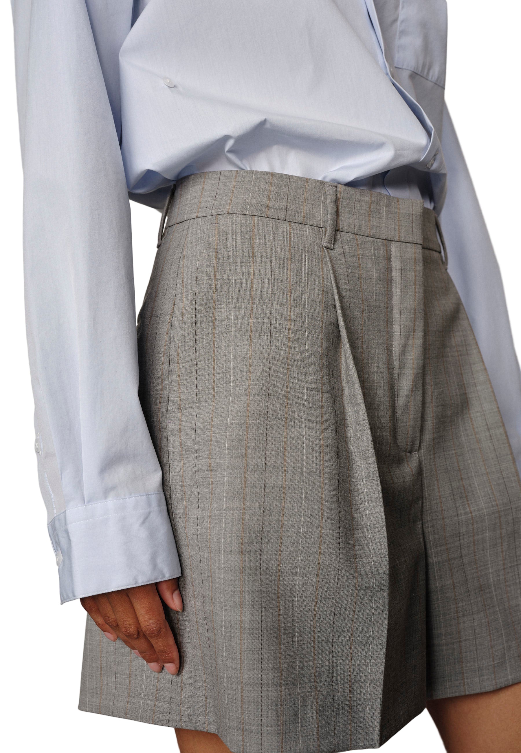 Herskind - Shorts gessato grigio "Reggy"