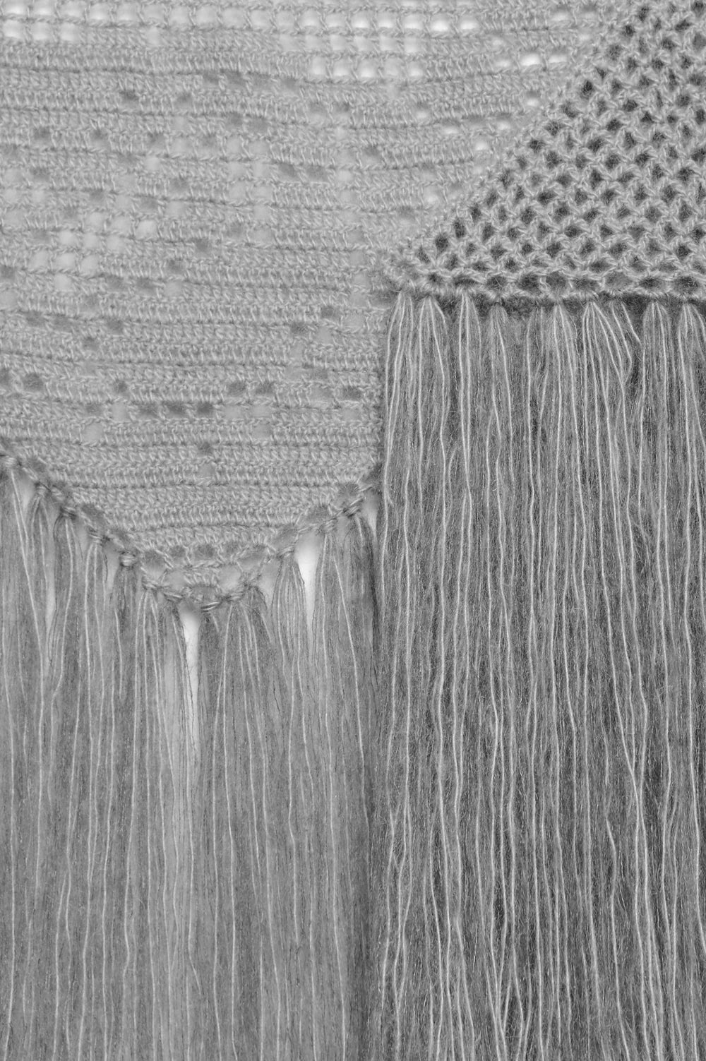 Scialle Coperta Peonia grigio perla