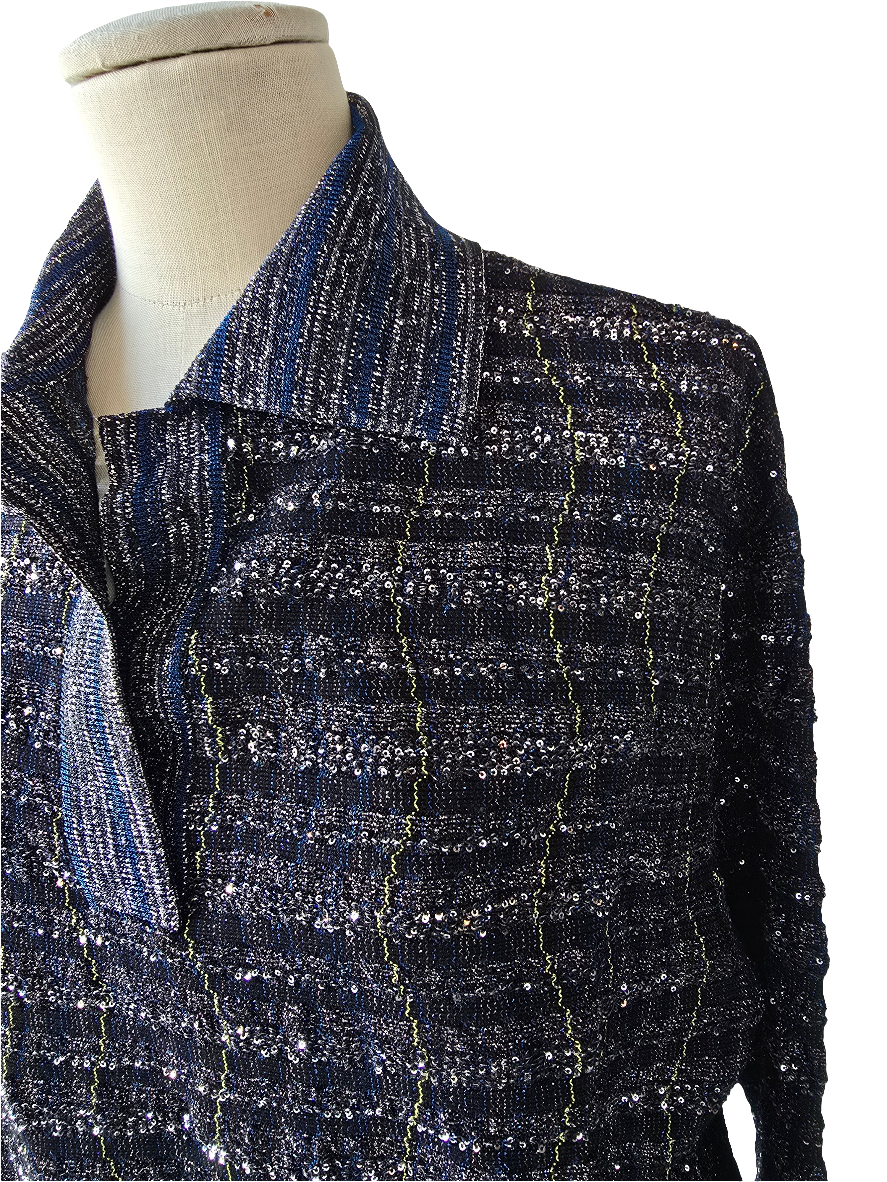 Missoni - Polo lurex galles toni blu