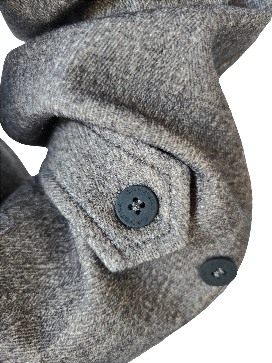 Canessa - Cappotto in cashmere nocciola effetto micro spigato