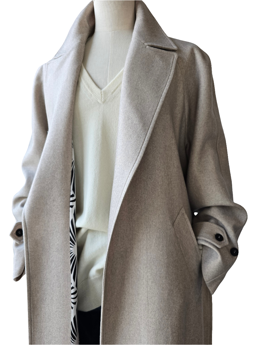Canessa - Cappotto in cashmere color neutro