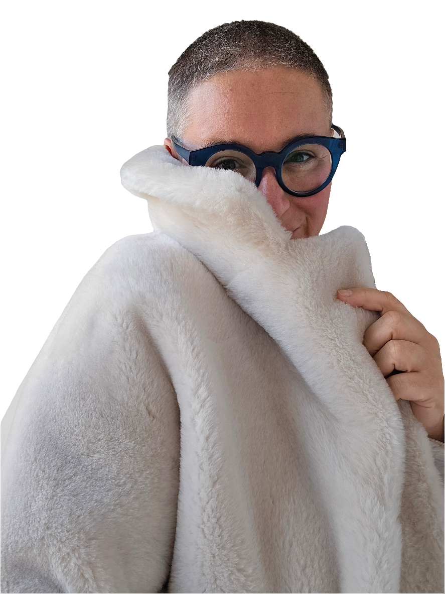Blancha - Cappotto lungo shearling latte