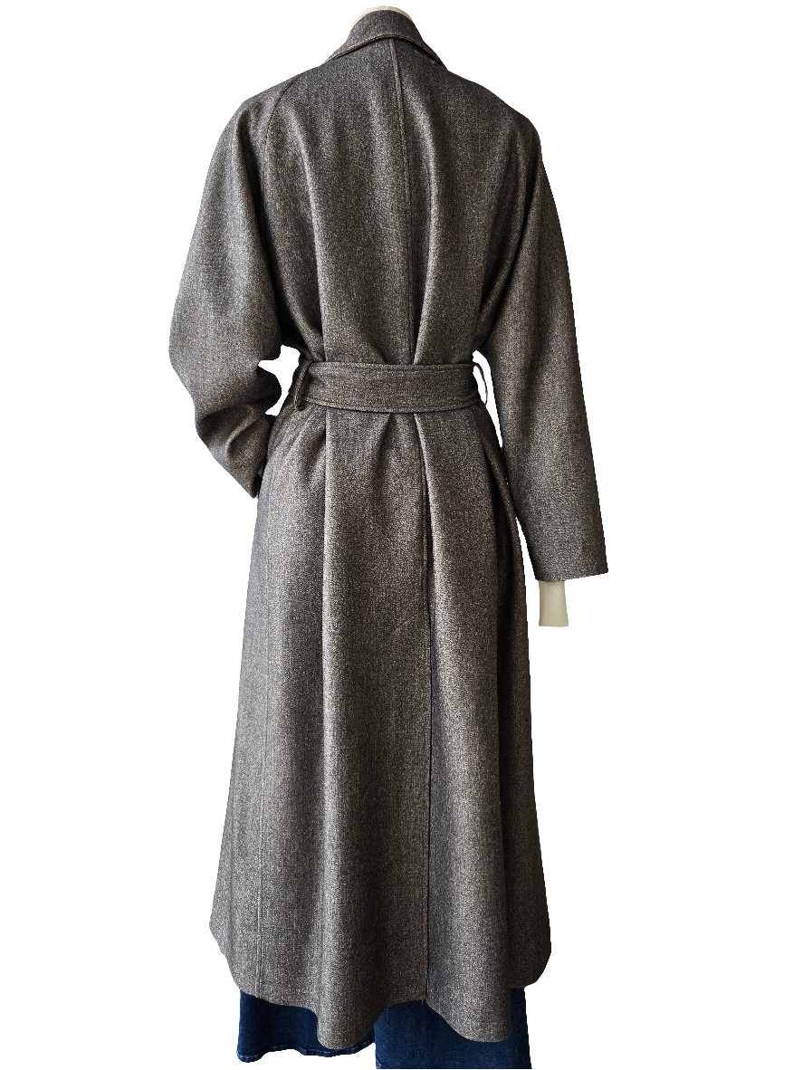 Canessa - Cappotto in cashmere nocciola effetto micro spigato