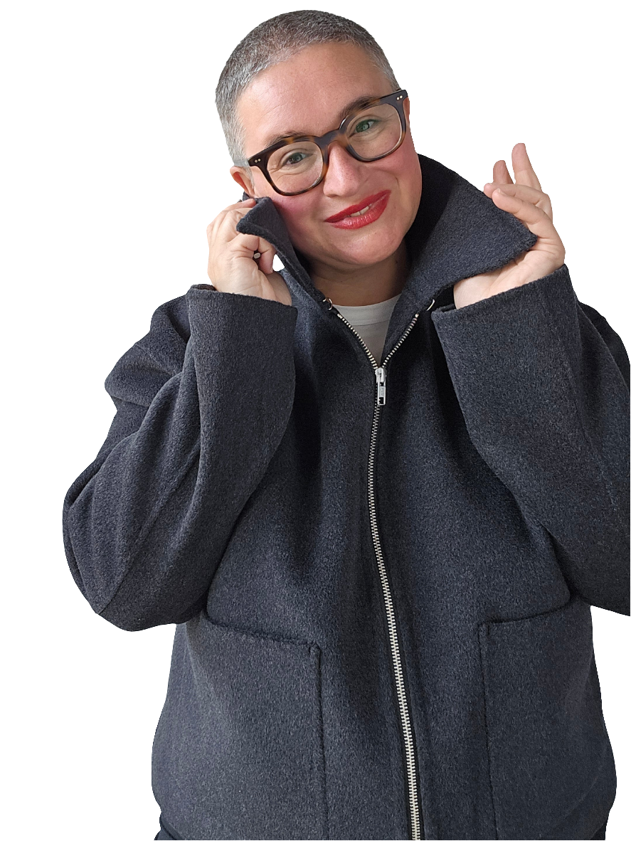 Herskind - Giacca zippata in double grigio scuro