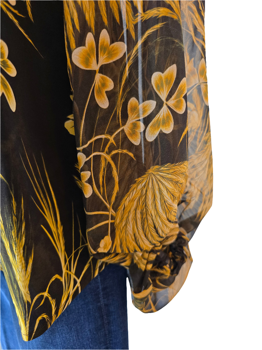 F.R.S - Camicia seta fondo marrone