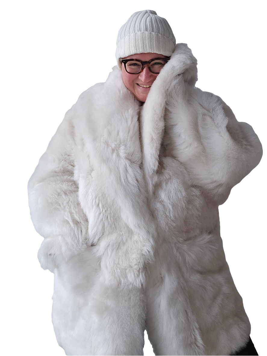 Blancha - Giacca shearling Toscana a pelo lungo color latte