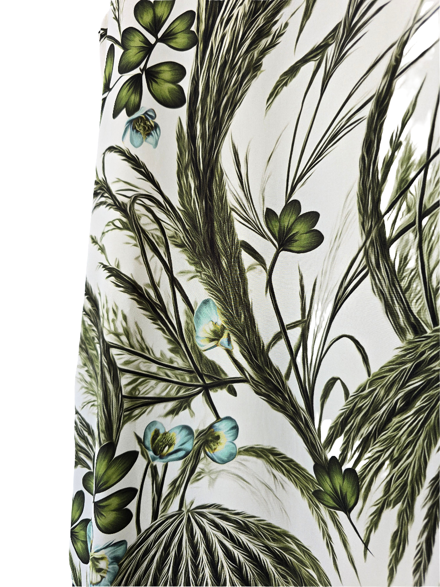 F.R.S - Abito in seta stampa botanica