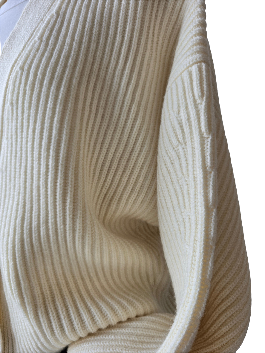 Canessa - Cardigan costa inglese color latte