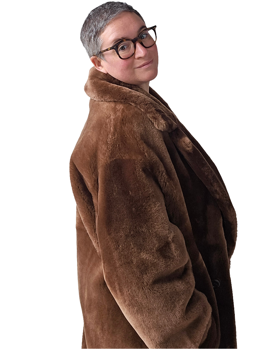 Blancha - Cappotto lungo shearling marrone