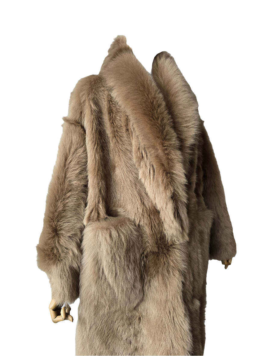 Blancha - Cappotto in shearling toscana color mastice