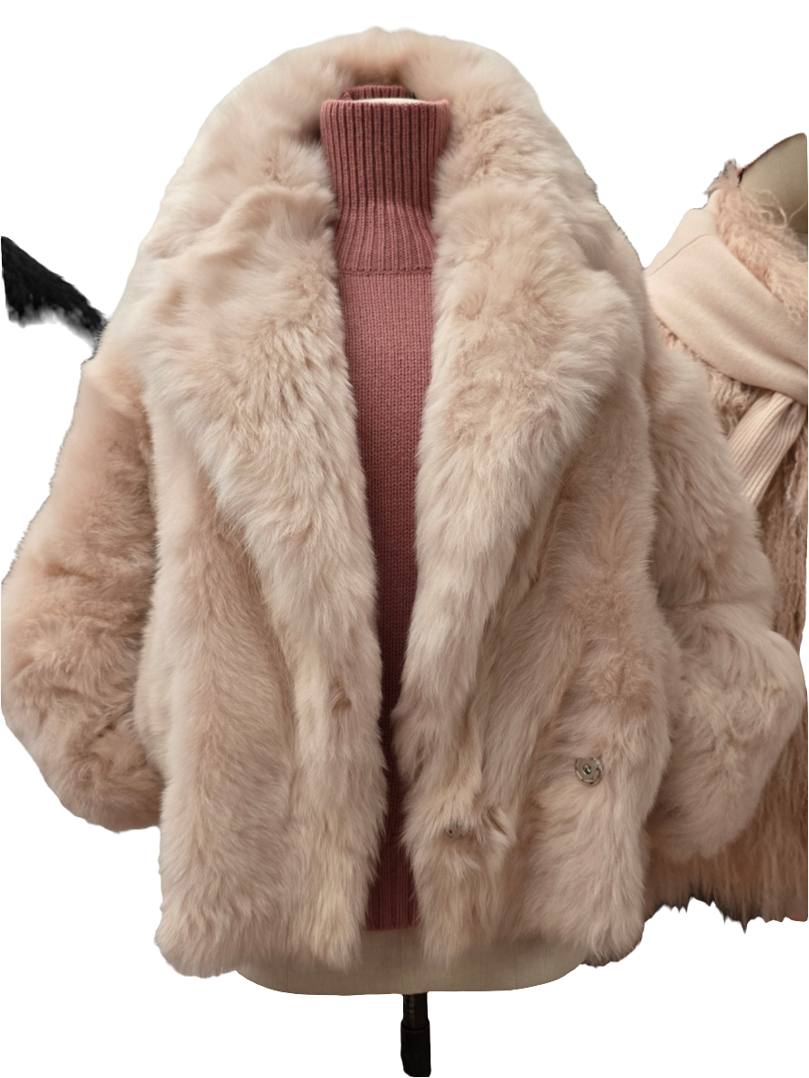 Blancha - Giacca in shearling toscana rosa quarzo