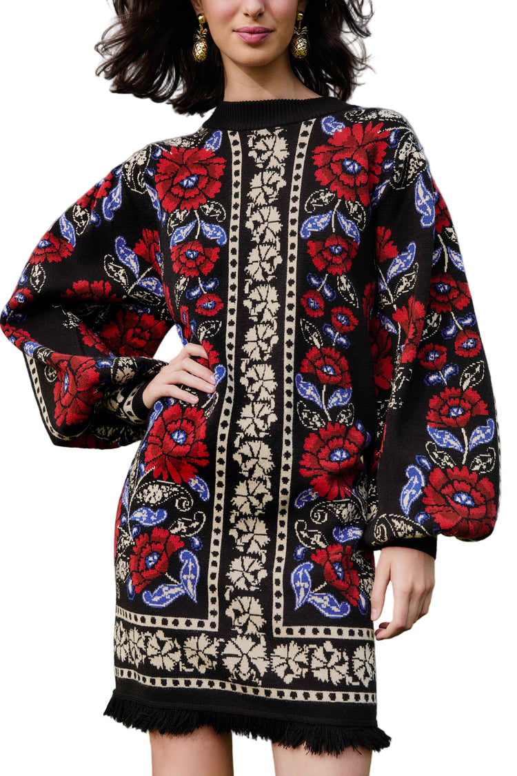 Farm Rio - Abito in maglia rose